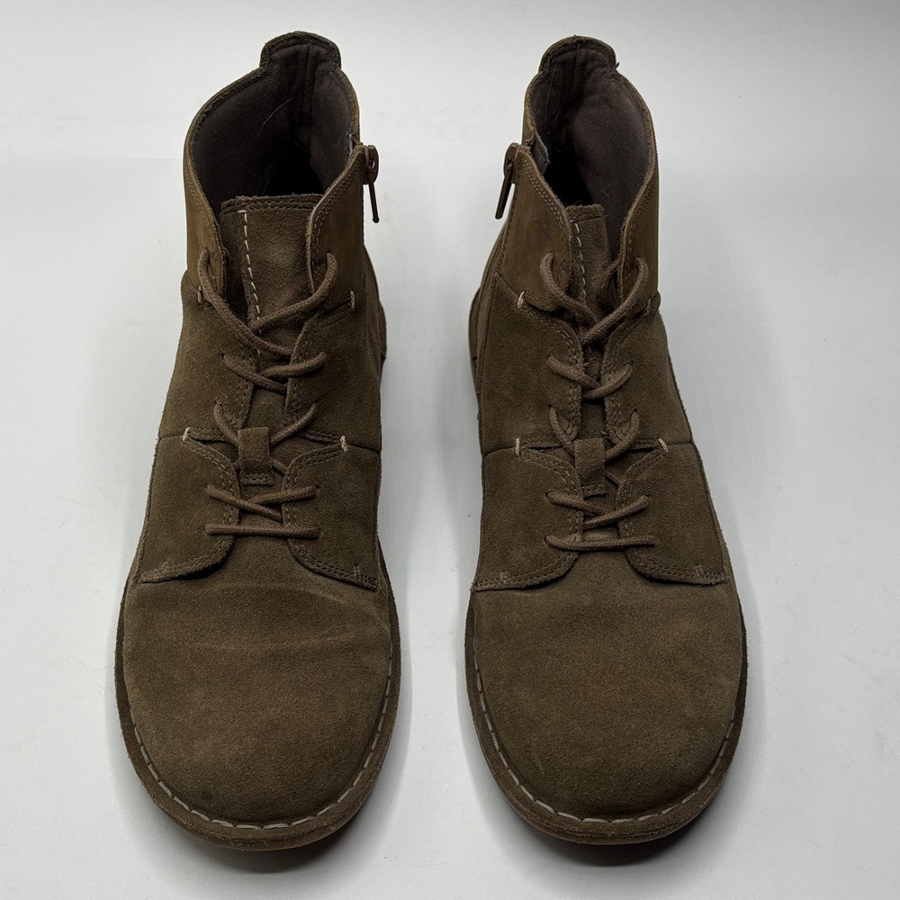 Clarks Collection 13281 Blake Tan Suede Leather Lace-Up Bootie Shoes Women's 11M